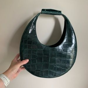 Green Croco Staud Moon Bag